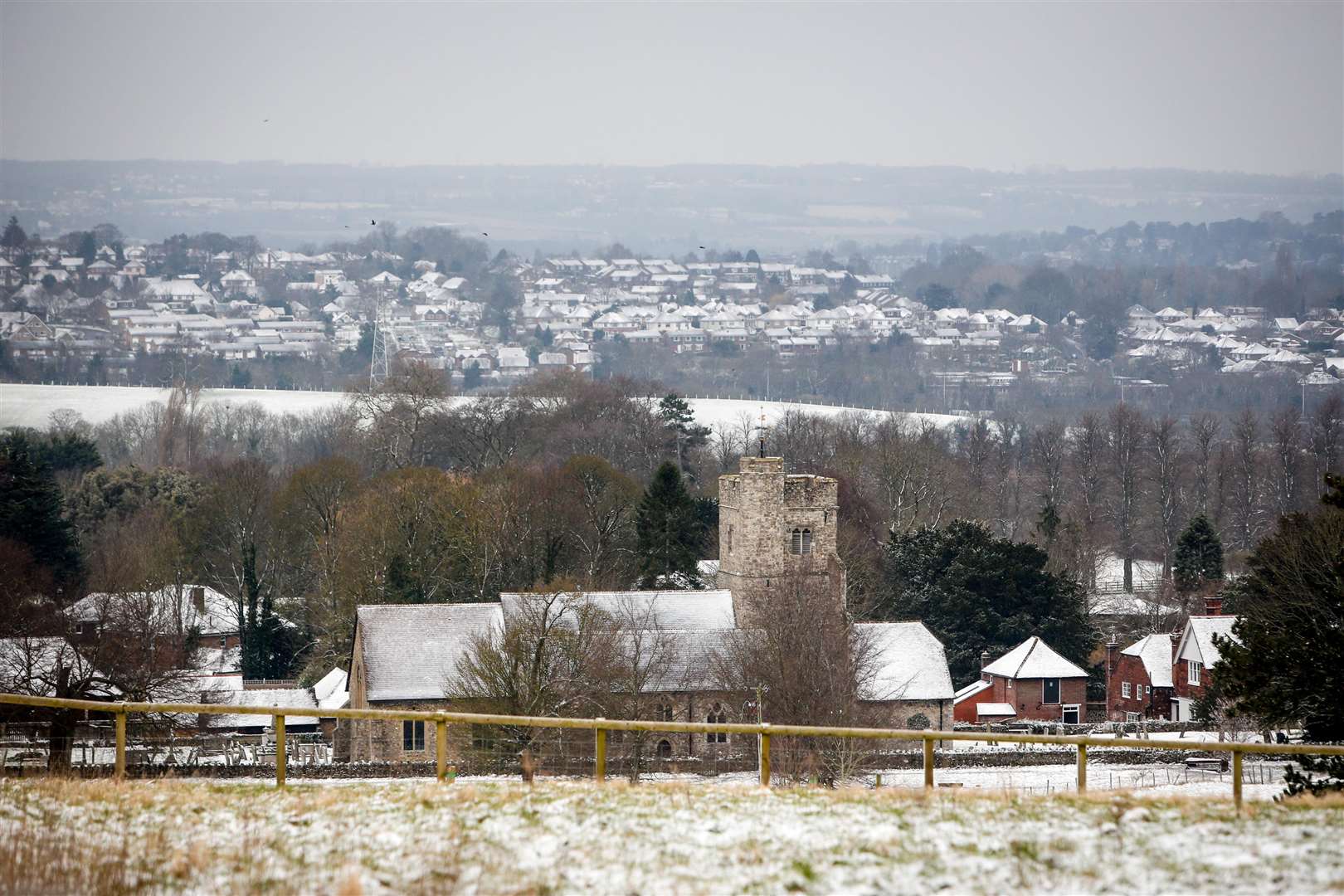 Boxley Church looking like a picture postcard last year