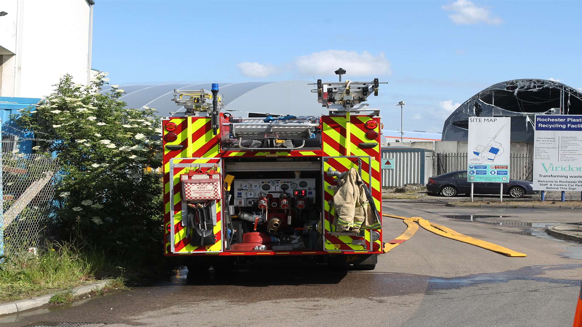 The aftermath of a fire at a recycling plant on the Medway City Estate. Picture: John Westhrop