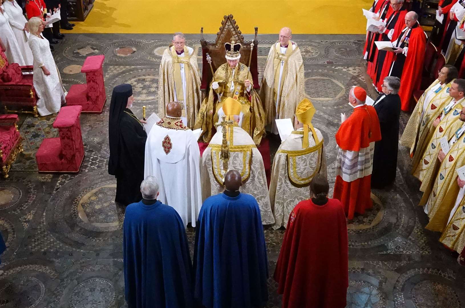 Charles after being crowned by The Archbishop of Canterbury (Aaron Chown/PA)