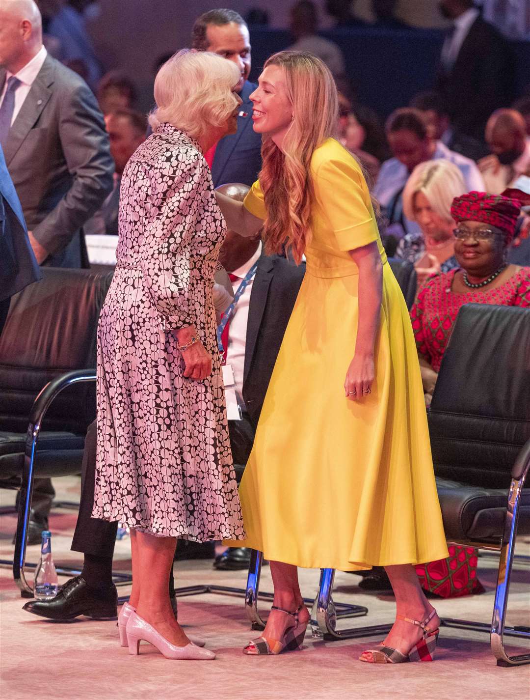 The Duchess of Cornwall and Carrie Johnson, the wife of Prime Minister Boris Johnson at the opening of the Commonwealth summit (Ian Vogler/Daily Mirror/PA)