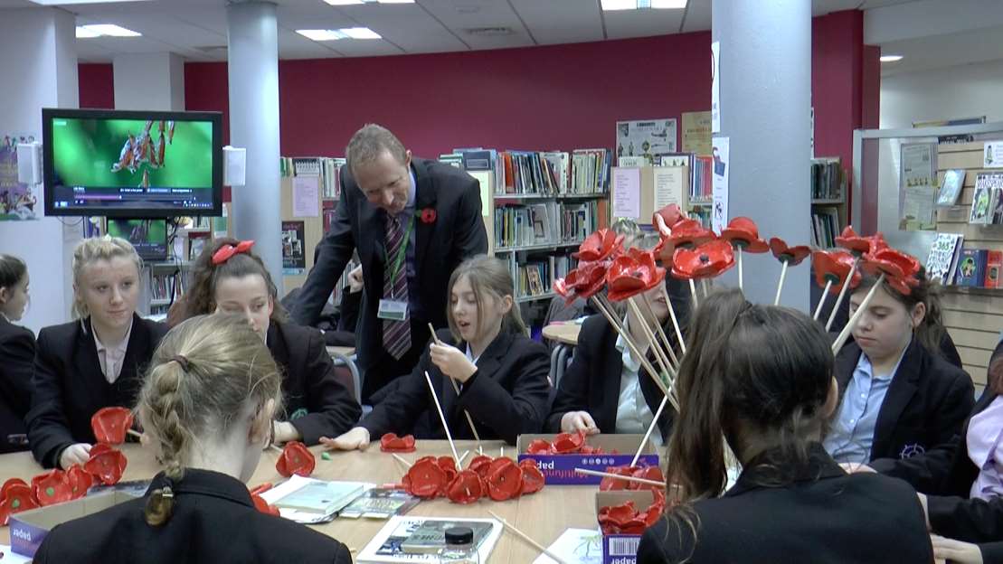 The pupils made the poppies in their free time before and after school. Picture: Gem Collins