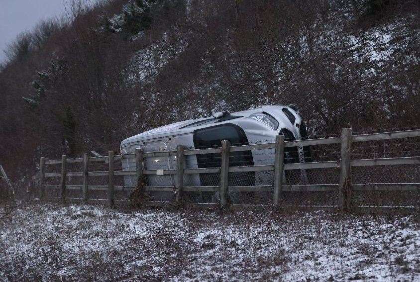 One of the vehicles on the M2 this afternoon. Photo: UKNIP