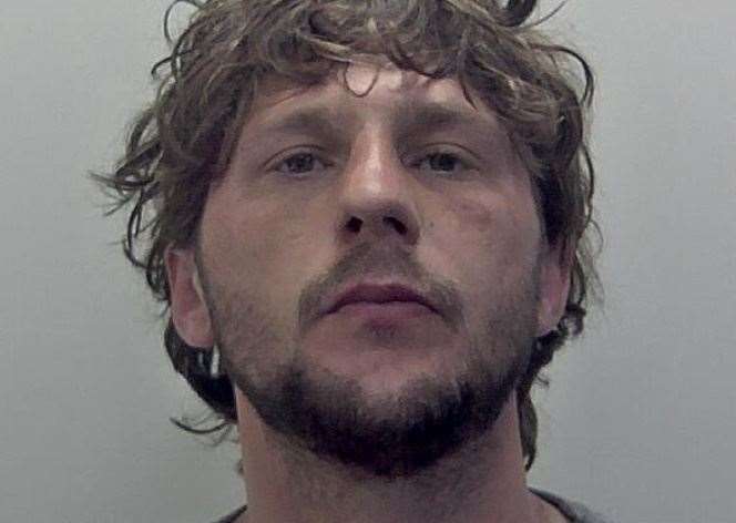 Grant Ray, from Folkestone, was sentenced to seven years for wounding with intent, and assault on an emergency worker. Picture: Kent Police