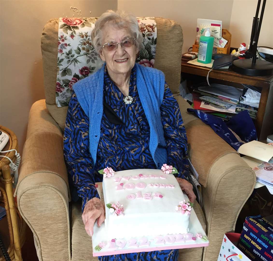 Yvonne Burgess from Swalecliffe with her birthday cake