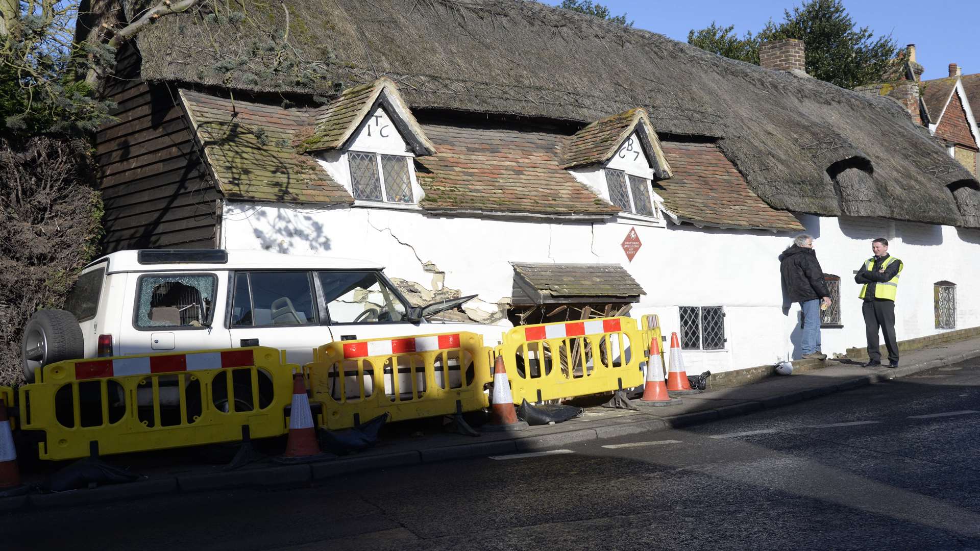 The scene following the accident at the bottom on Preston Hill, Wingham