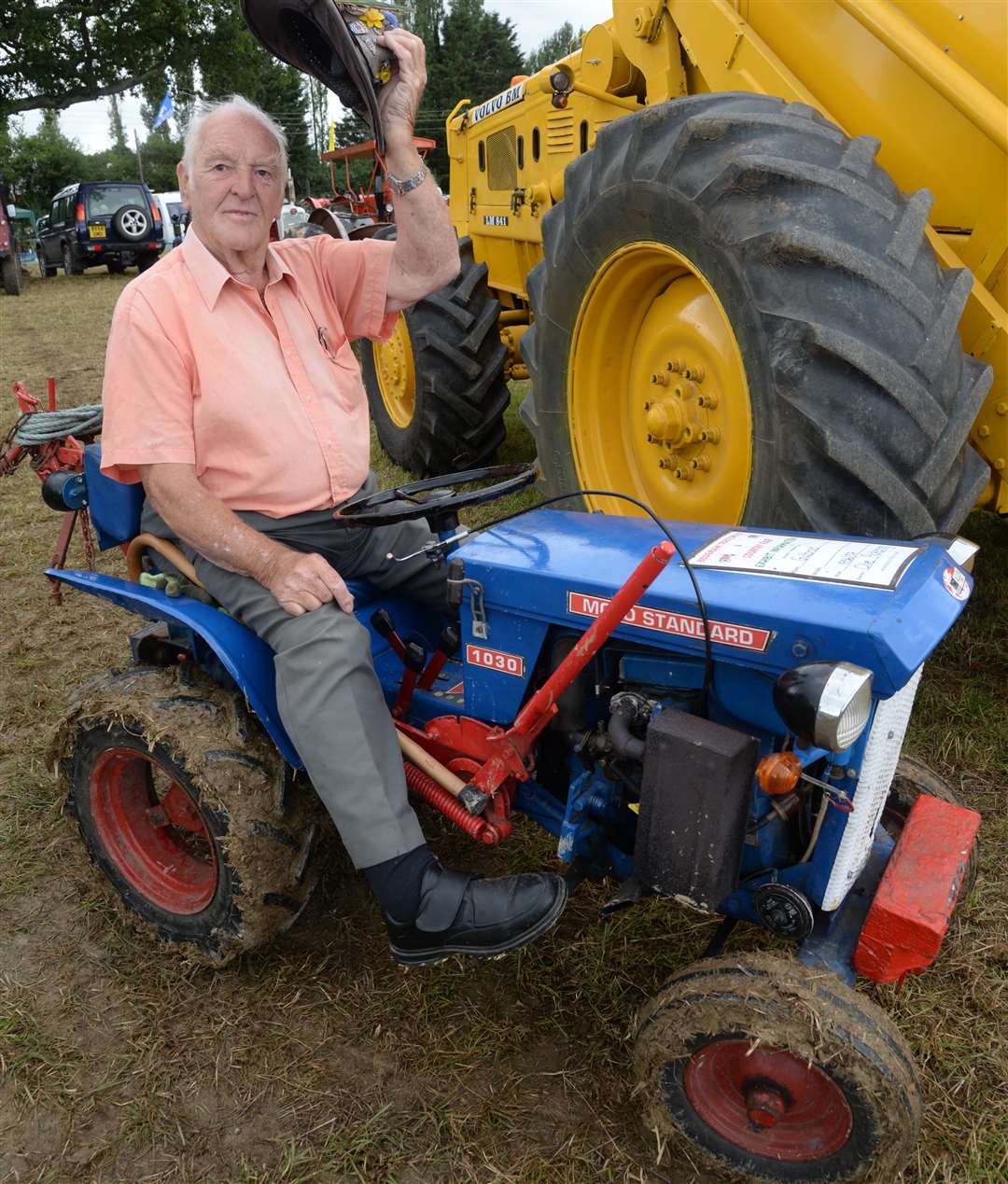 Clive Pickering onboard his 1956 Gutbrod small tractor at the Biddenden Tractorfest on Sunday. Picture: Chris Davey. (19282839)