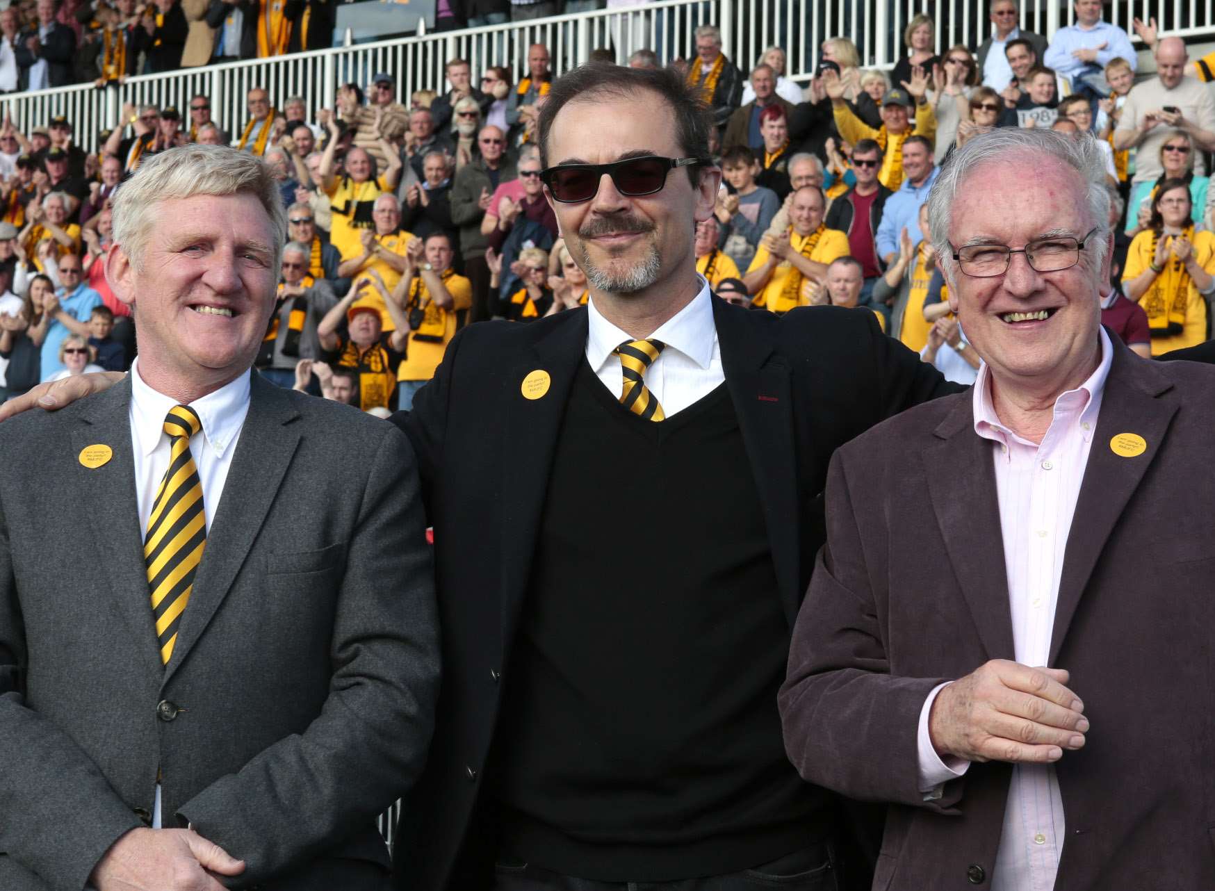 Stones co-owners Terry Casey and Oliver Ash with chief executive Bill Williams. Picture: Martin Apps