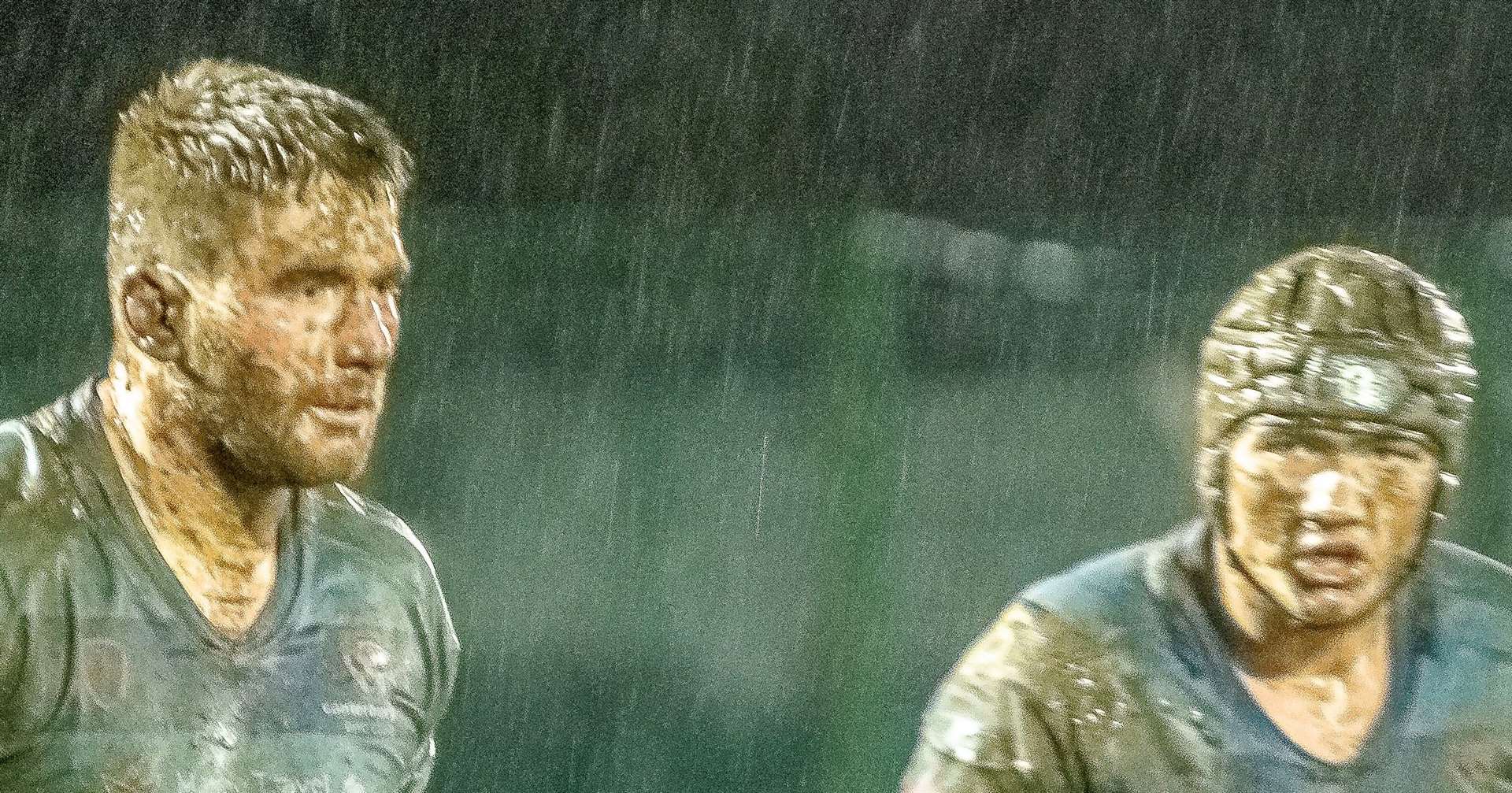 Canterbury’s captain Jamie Stephens and Chad Thomas look on during their defeat. Picture: Phillipa Hilton