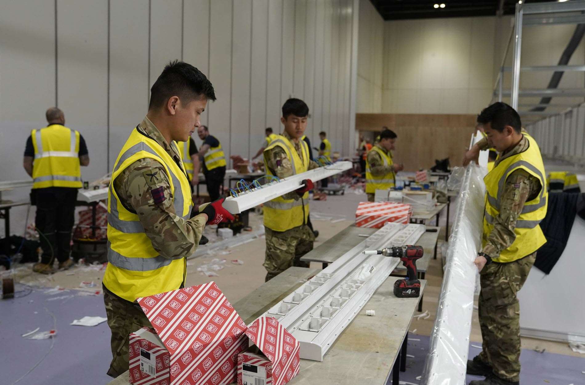 Gurkhas from the 36 Engineer Regiment based in Maidstone helped build the new Nightingale Hospital at the London ExCel centre