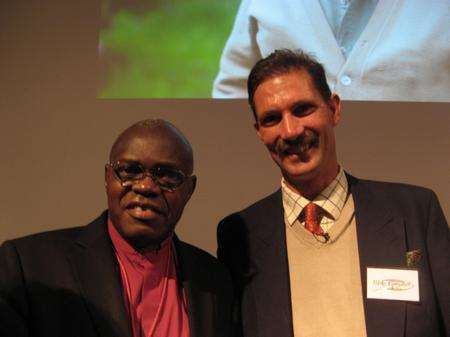 Ben Freeth with Archbishop of York John Sentamu at the Royal Geographical Society, London