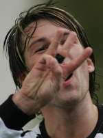 Nic McDonnell celebrates a hat-trick during his Bromley days