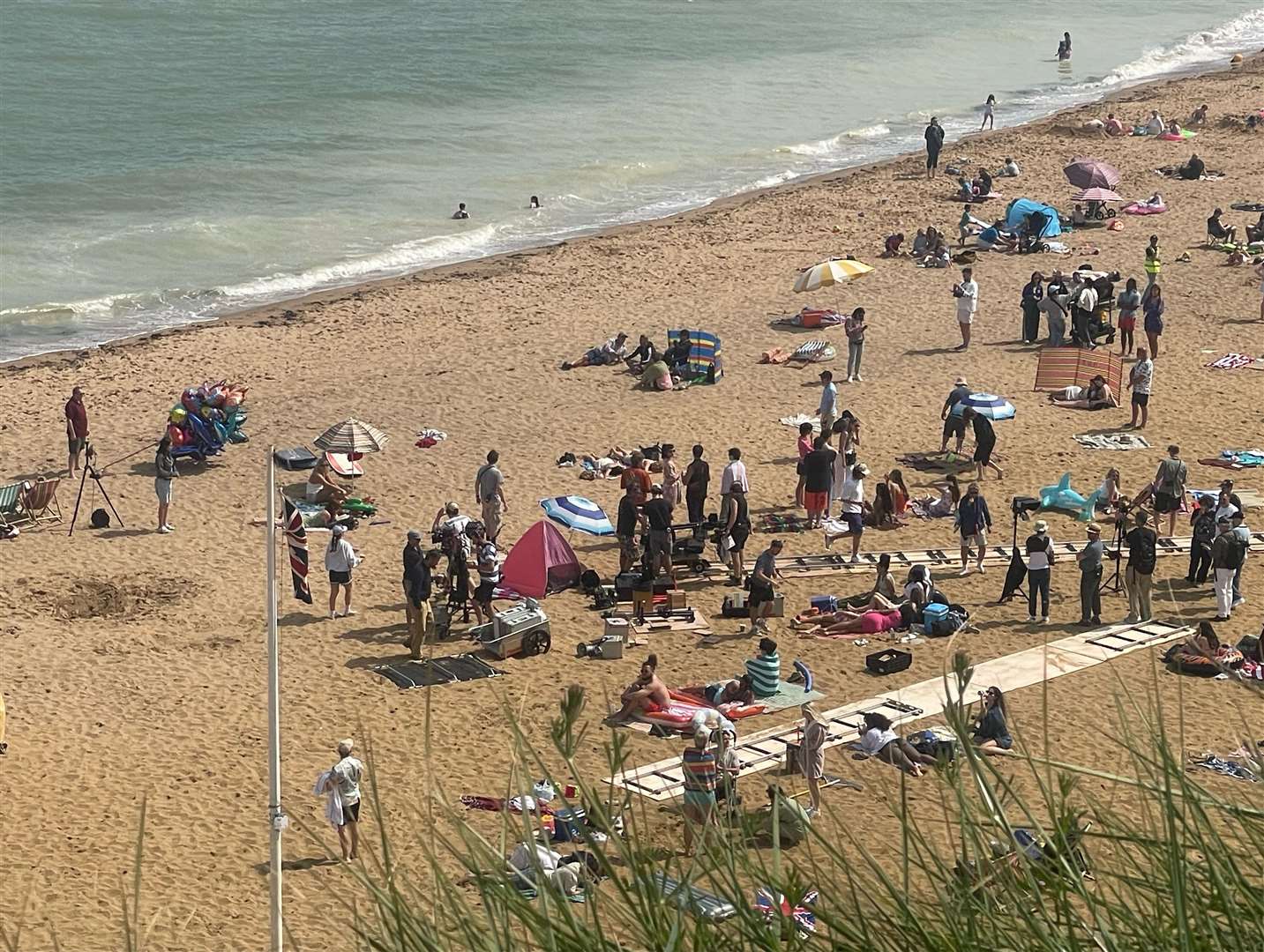 Dua Lipa was seen walking along the beach