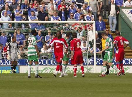 Brent Sancho walks off after receiving his marching orders. Picture: ANDY PAYTON