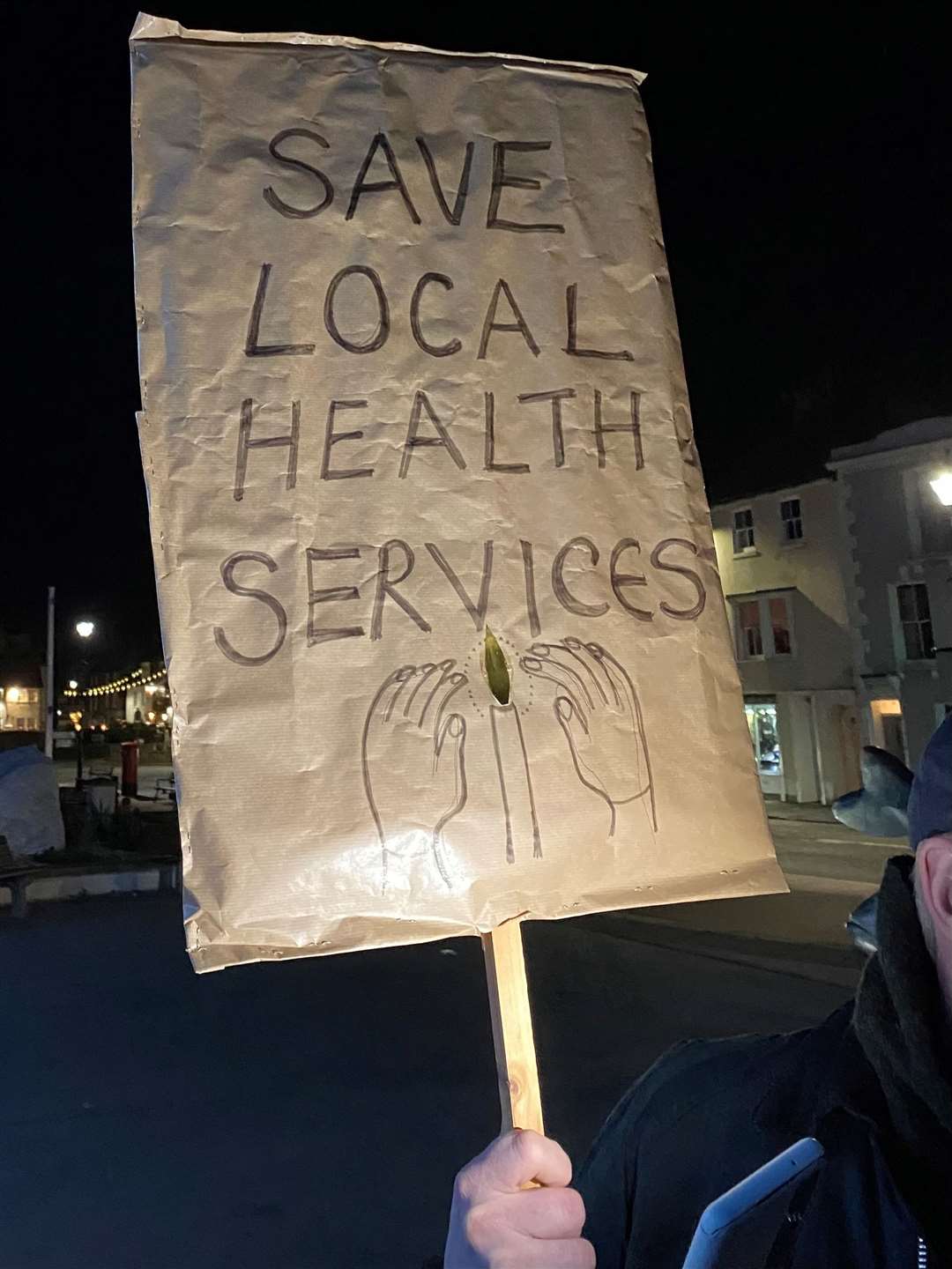 The vigil and protest in Deal in February. Photo: Office of Natalie Elphicke MP