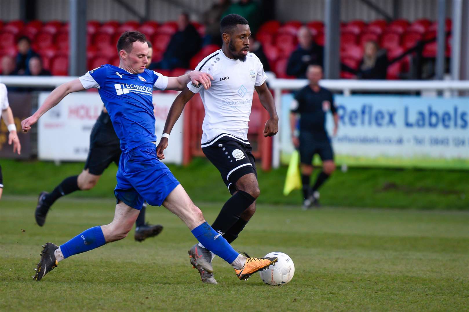 Dover in action against Chesterfield in their final game before the season was suspended Picture: Alan Langley