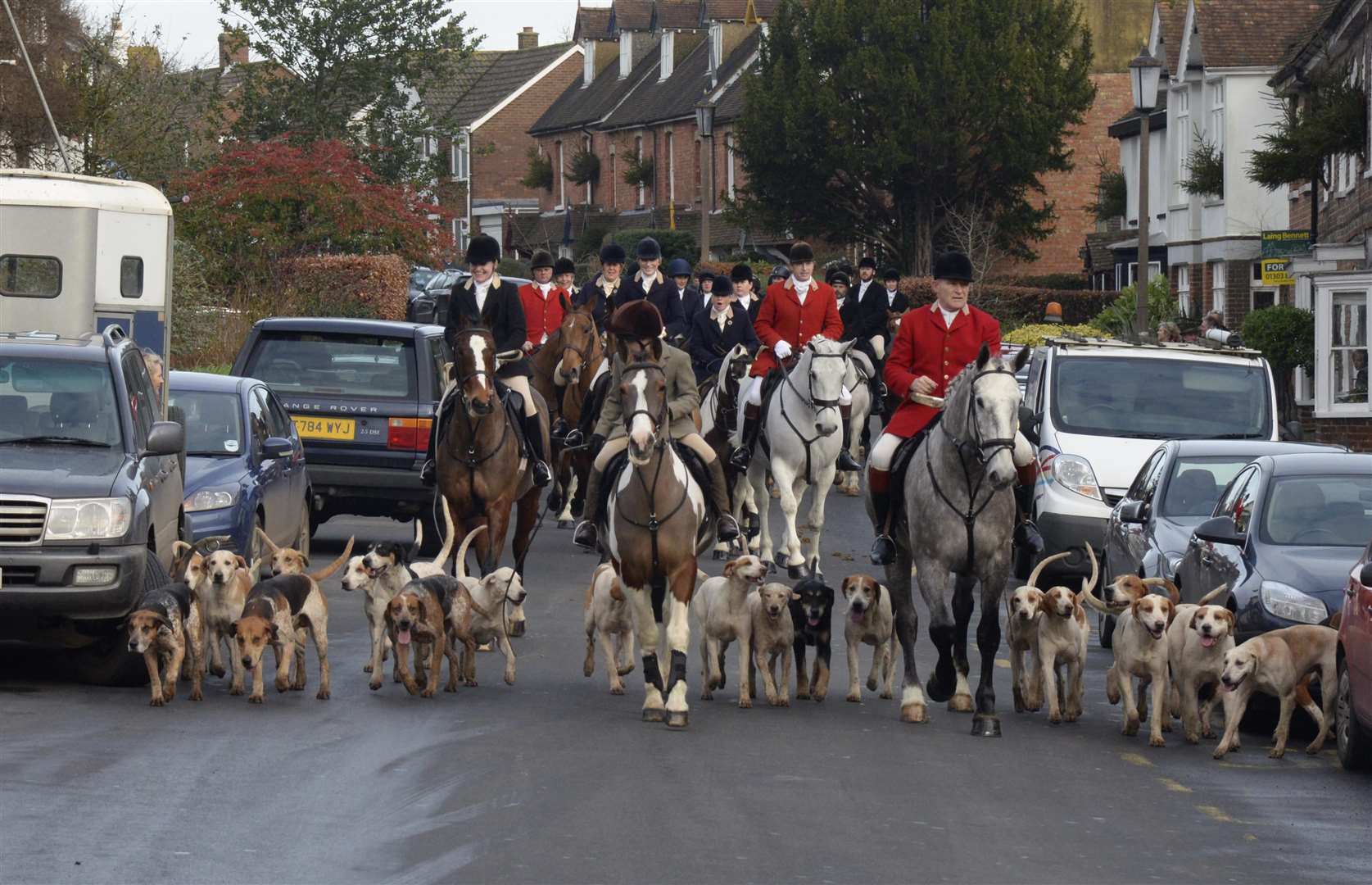 The East Kent Hunt in Elham during a previous Boxing Day Hunt