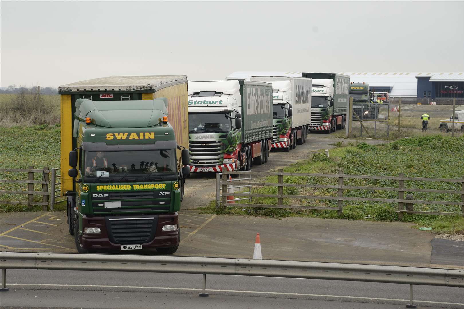 The trial which saw a convoy of lorries travel from Manston airport to Dover earlier this month. Picture: Paul Amos