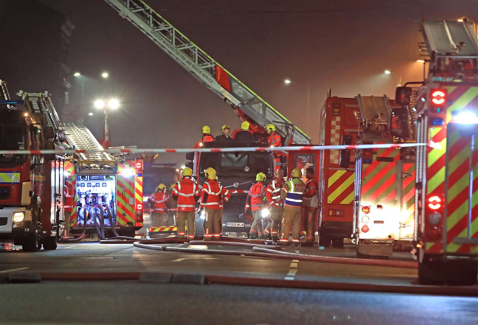 Dozens of fire appliances were on the scene at the height of the blaze last November (Peter Byrne/PA)