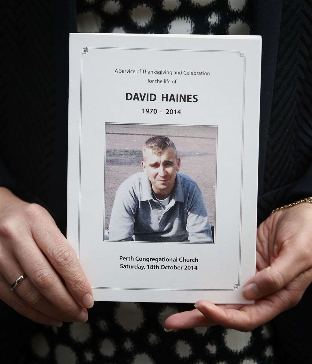 The order of service at Perth Congregational Church following a memorial service for David Haines, who was beheaded by terrorists (Danny Lawson/PA)