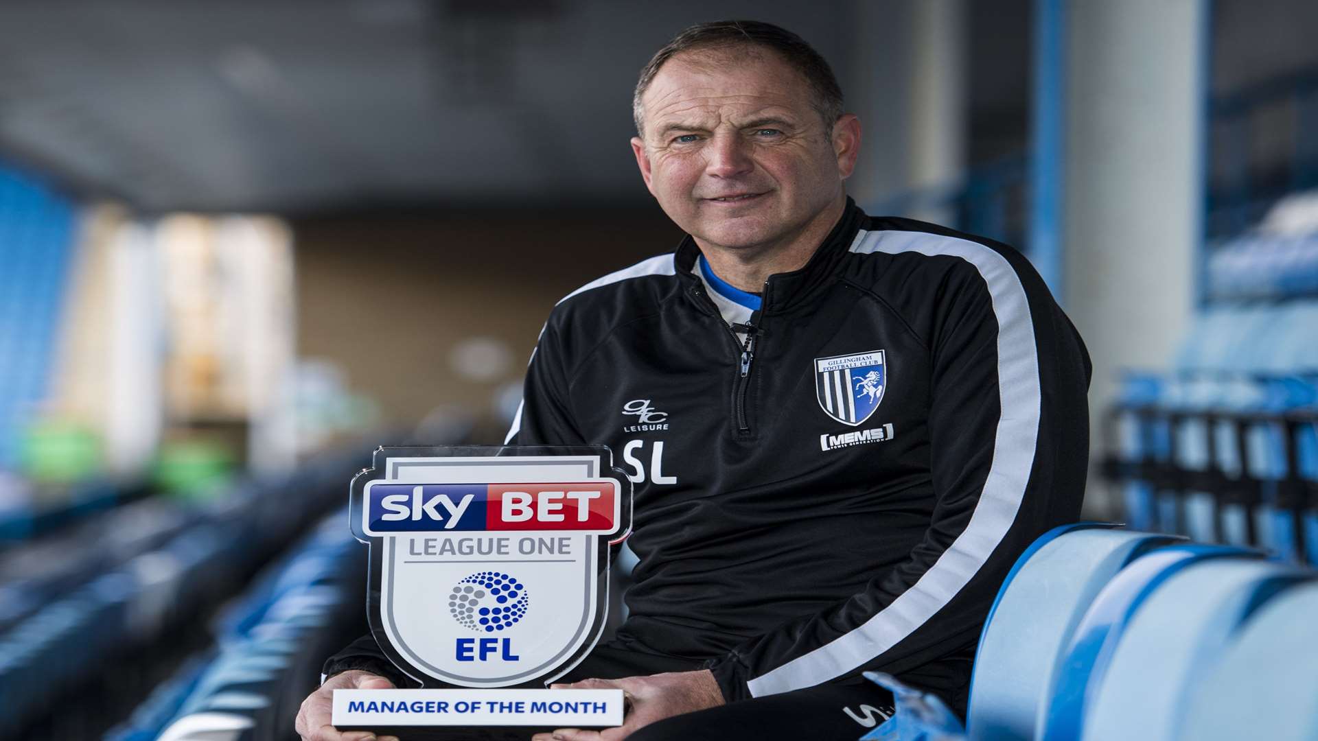 Gillingham manager Steve Lovell named Sky Bet League 1 manager-of-the-month