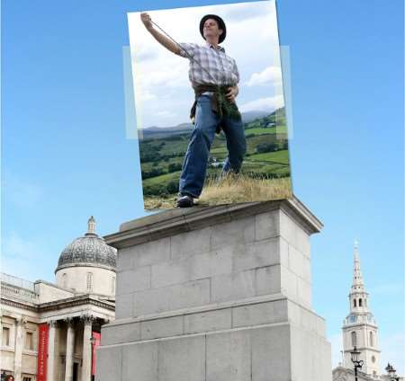 How a person might look perched on the fourth plinth.