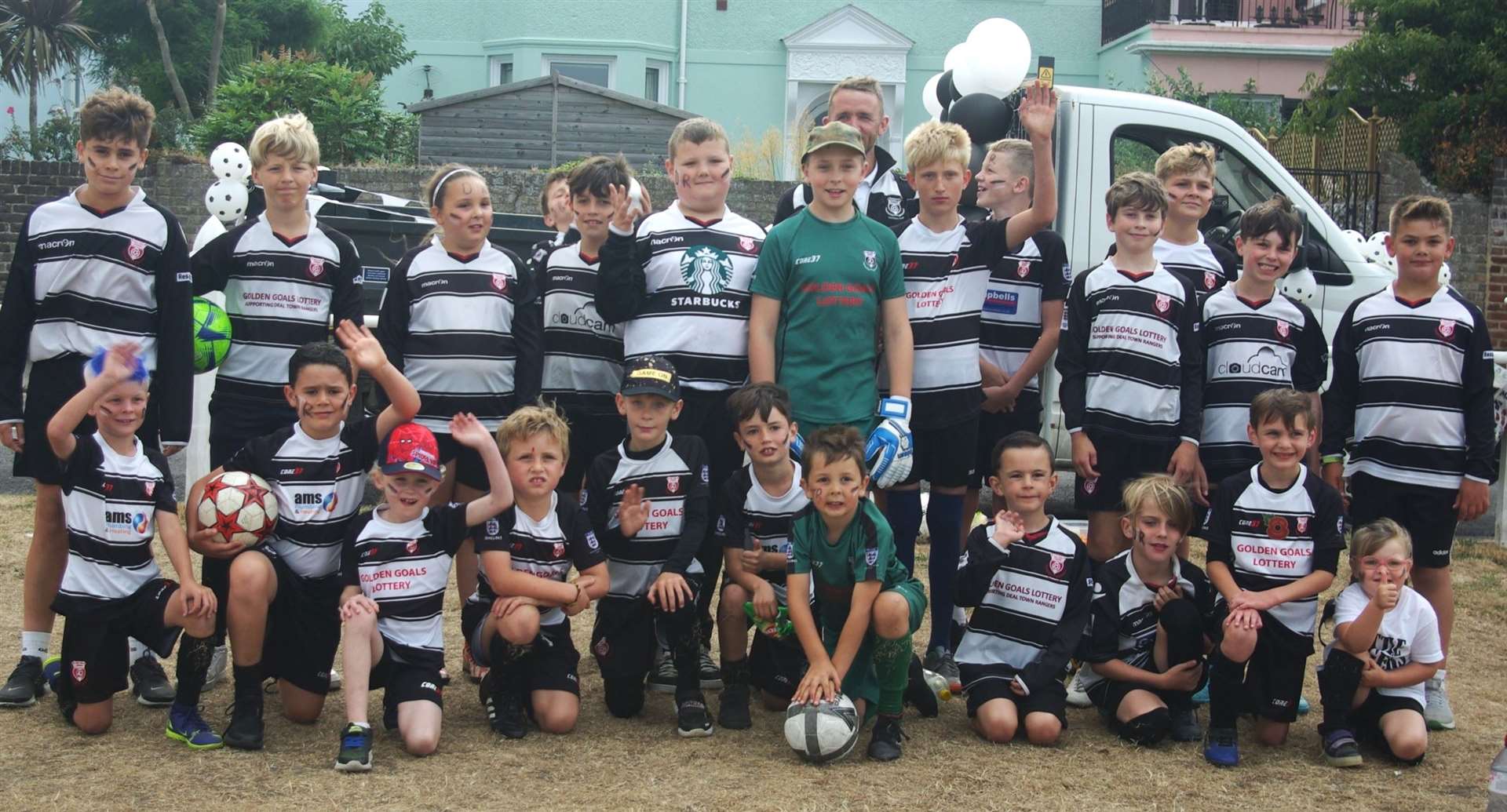 Some of the Deal Town Rangers players who joined in the fun at the Deal Regatta Carnival procession