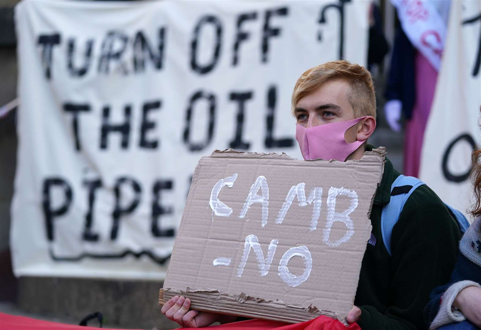 The protest called for the Cambo oil field to be scrapped (Andrew Milligan/PA)