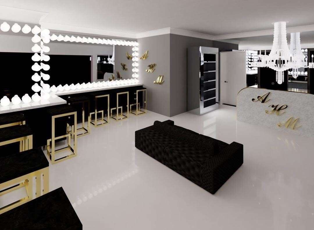 Plans for the interior of Aimee Hobbs Makeup Studio