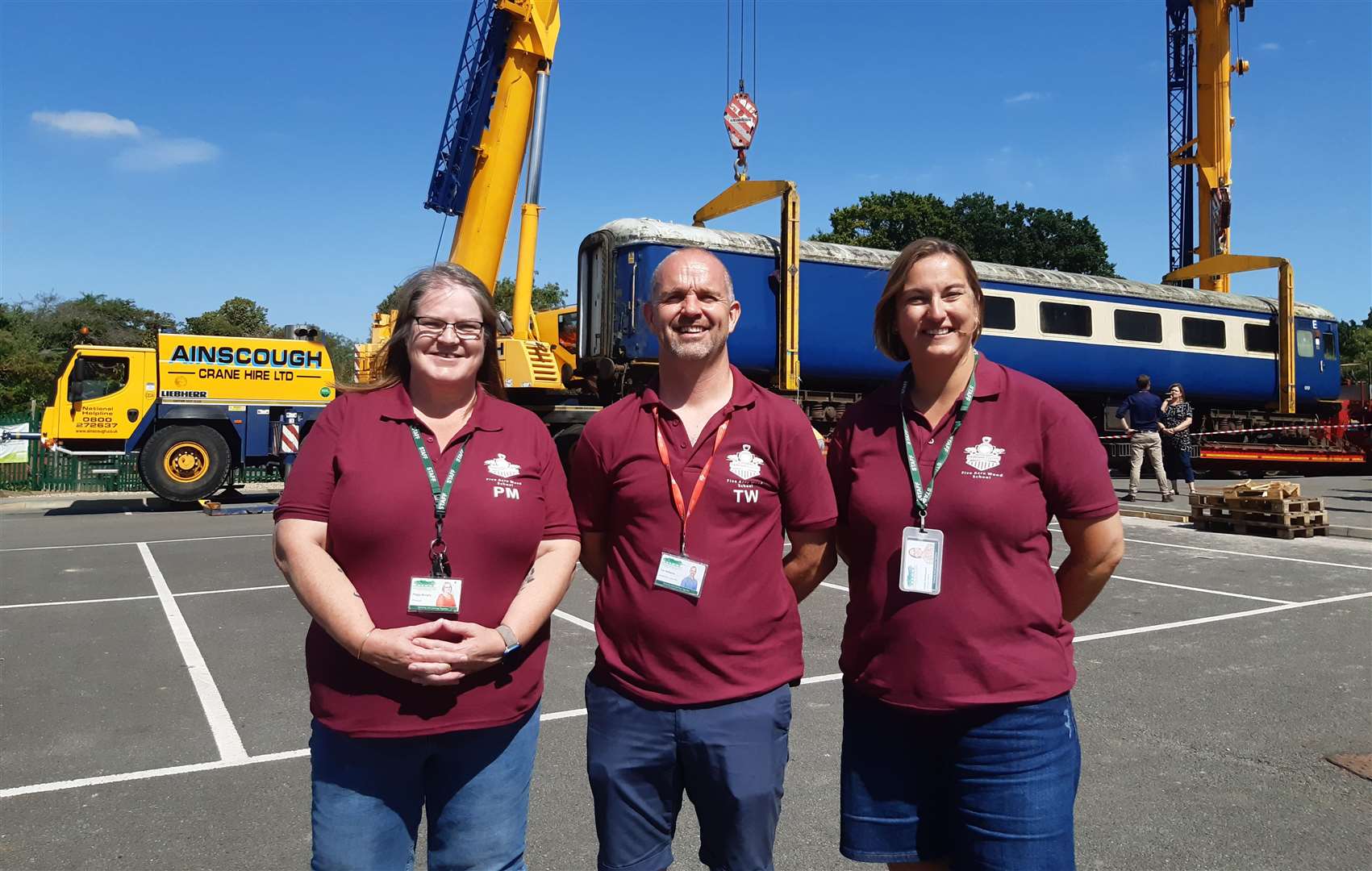 Principal Peggy Murphy and head teacher Tim Williams of Five Acre Wood School, with Kirstie Hemingway, head teacher of Satellite School