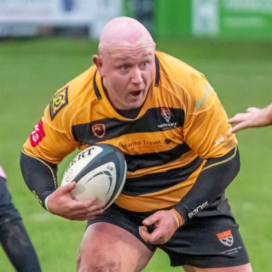 Danny Herriott in possession for Canterbury during their 35-21 win against Sevenoaks last time out. Picture: Phillipa Hilton