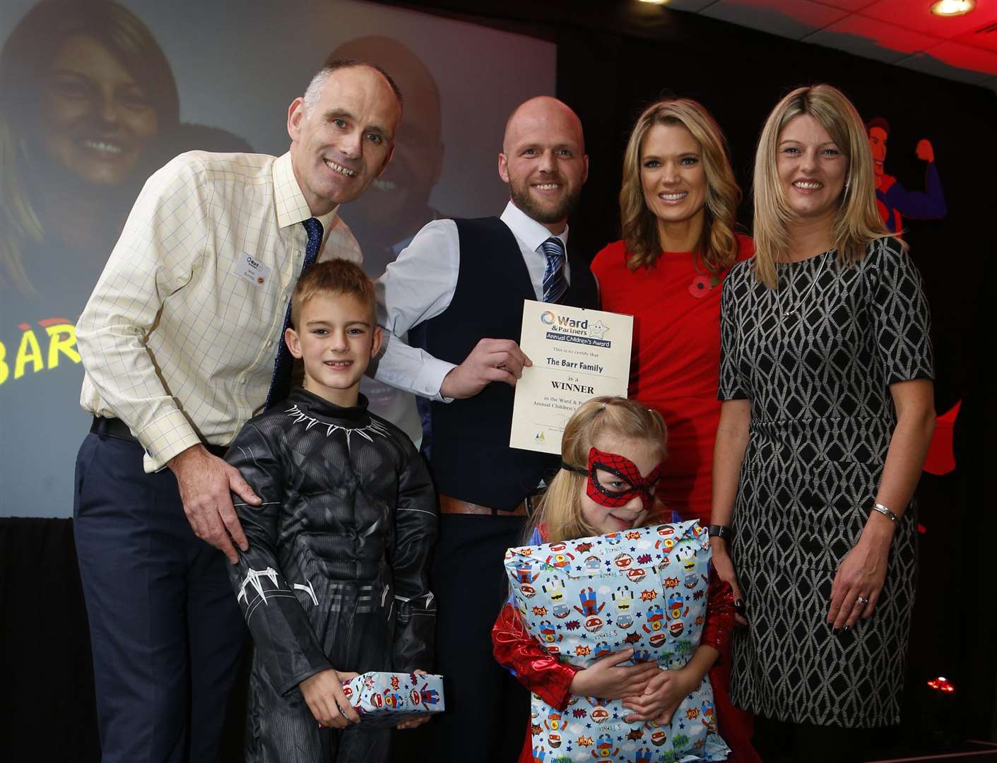 Jay, Joe, Ellise and Amy, or The Barrs, who won Courageous family. Picture: Andy Jones.