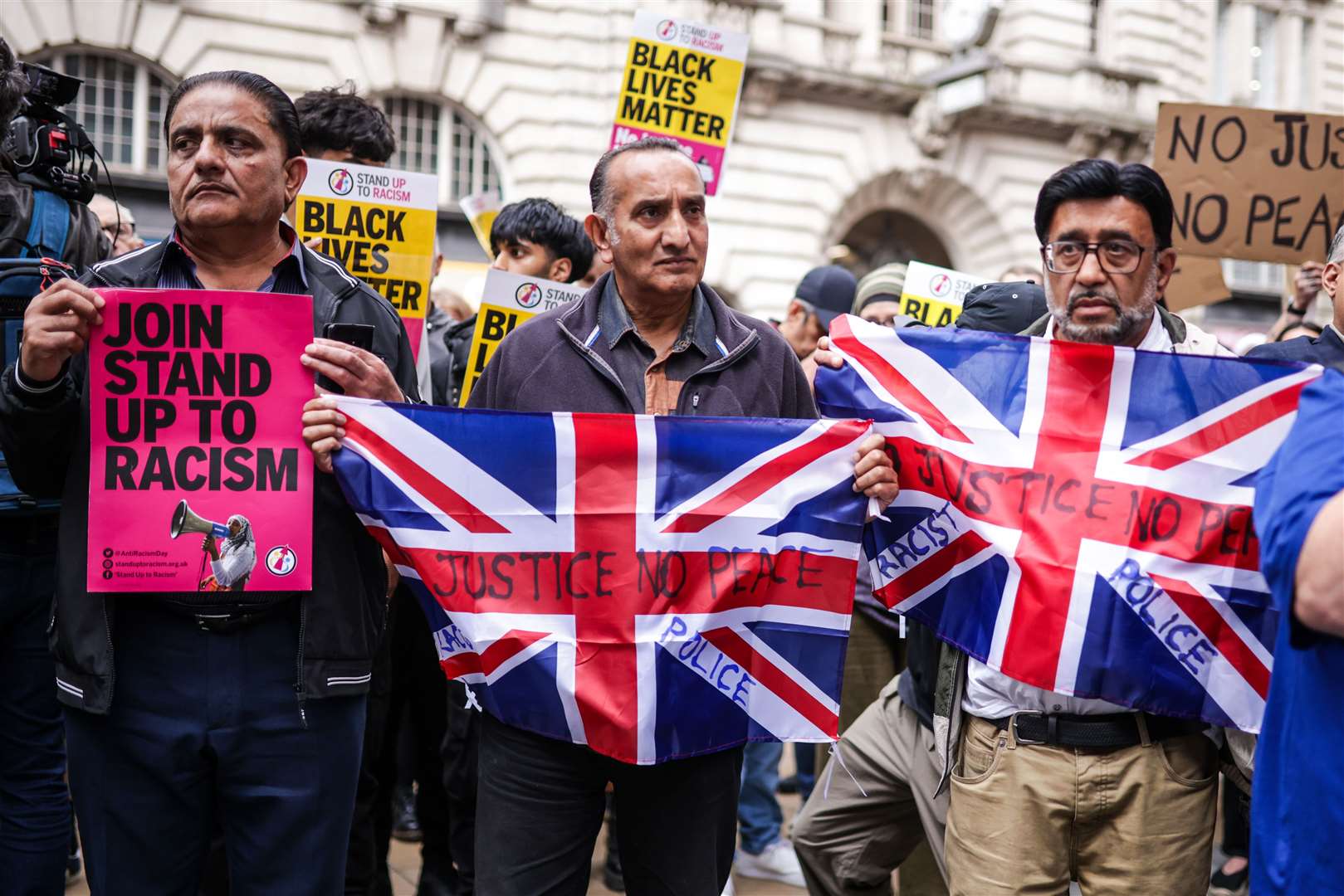 A Stand Up To Racism demonstration was held in Manchester (James Speakman/PA)