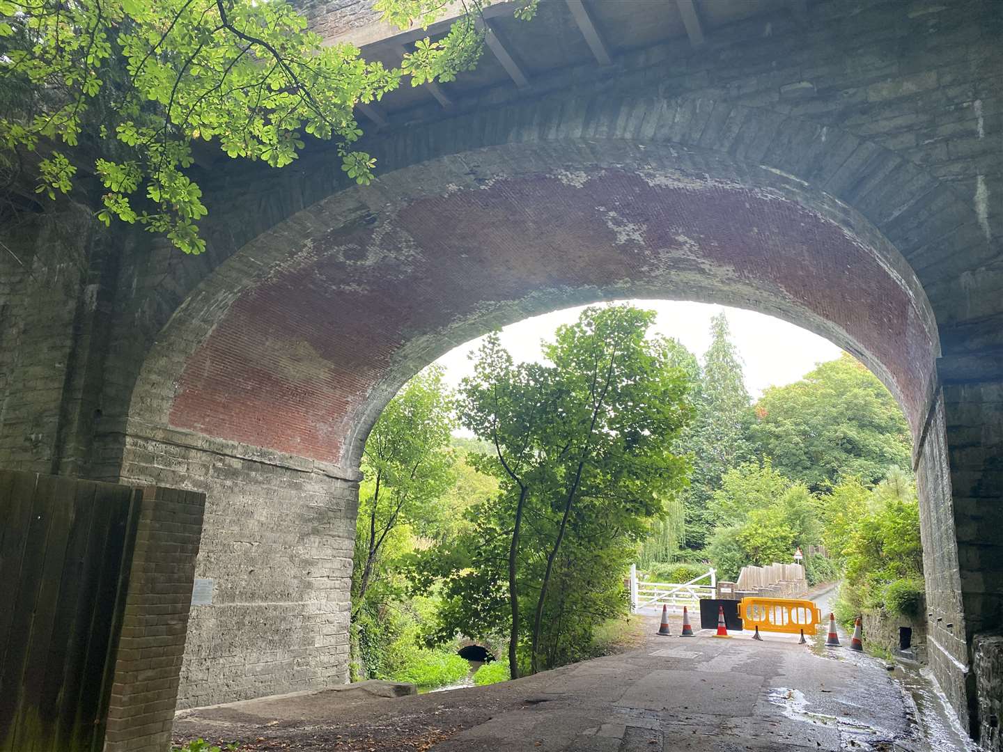 Viaduct in Loose Valley which had water cascading its walls