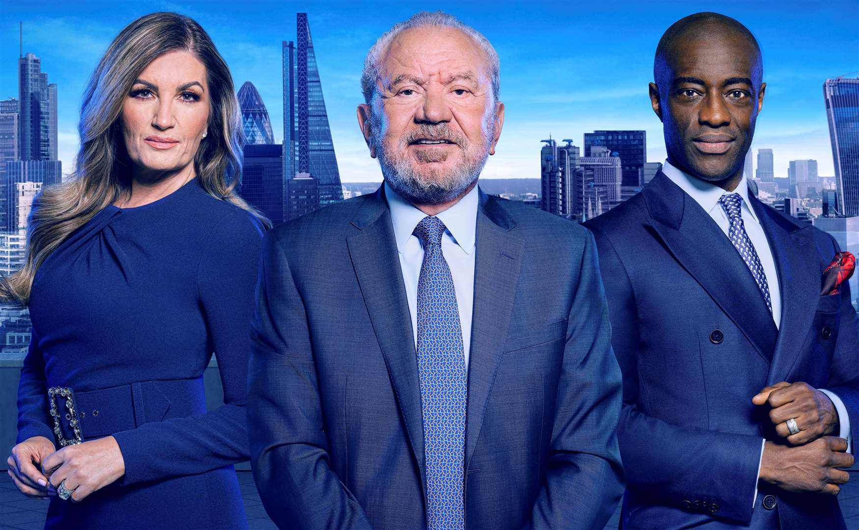 Lord Sugar, flanked by Tim Campbell and Baroness Brady on The Apprentice. Picture: BBC