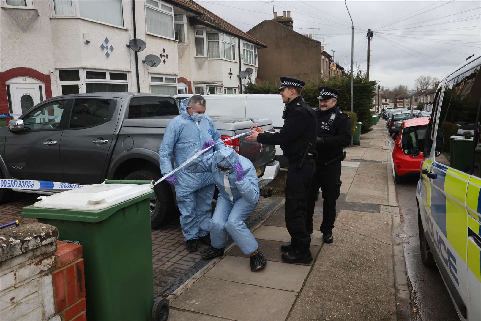 A woman and two boys have been found dead inside a house in Belvedere. Picture: UKNIP