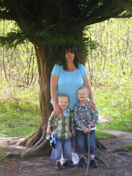 Amanda Holness and sons Callum and Thomas