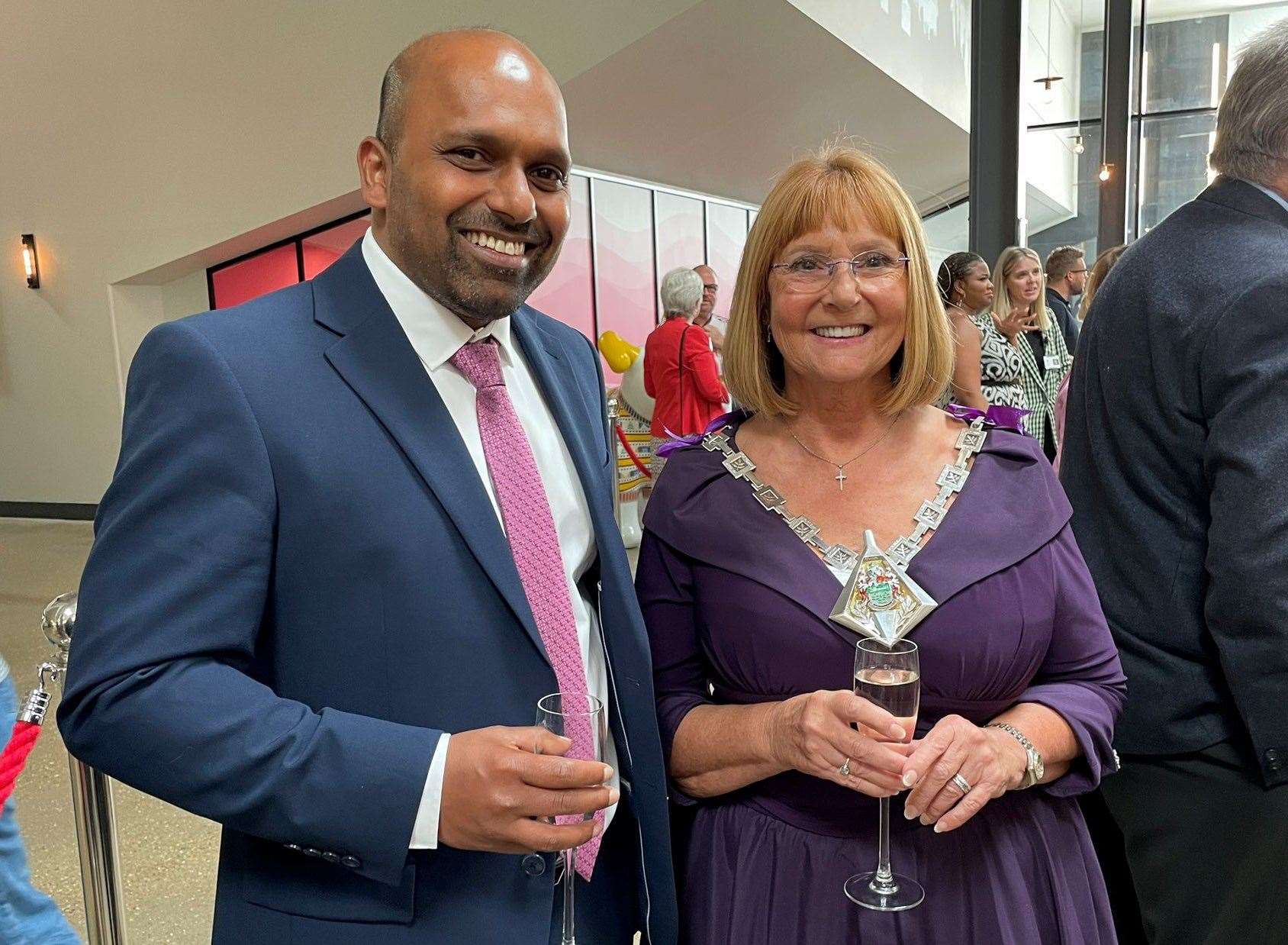 Sojan Joseph with Ashford mayor, Lyn Suddards