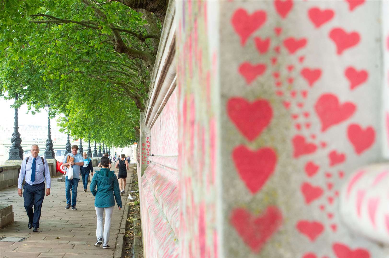 The National Covid Memorial Wall in Westminster, London (Dominic Lipinski/PA)