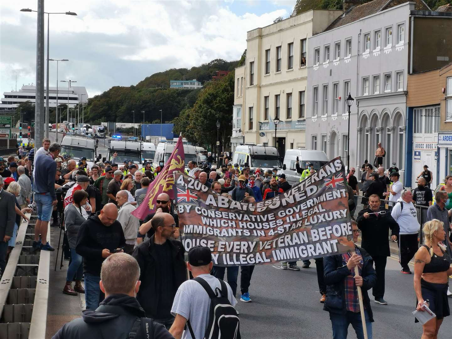 The march is underway on the A20 carriageway towards the town centre. Picture: Oliver Kemp (41974474)