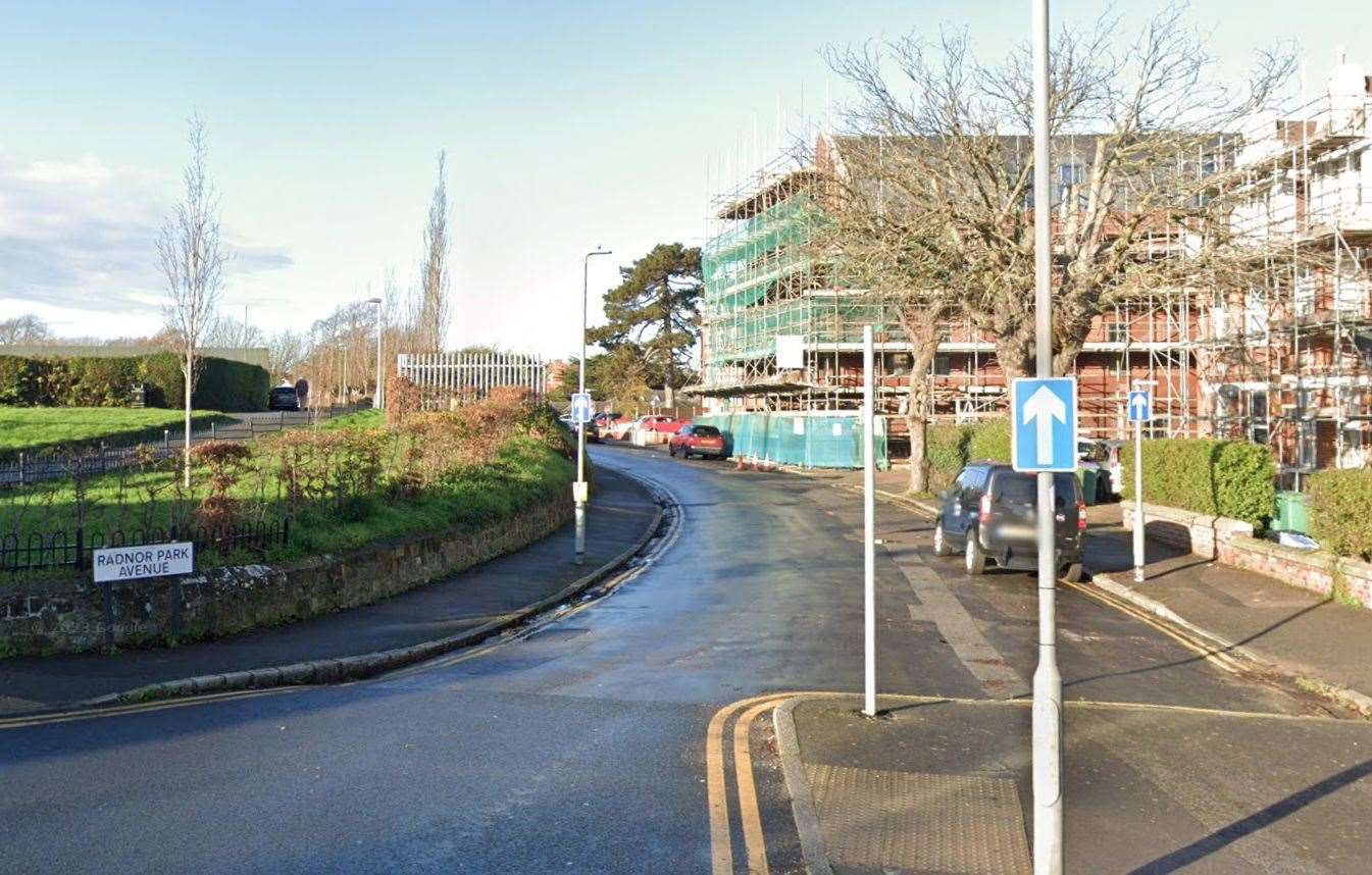 The crash happened in Radnor Park Avenue, Folkestone. Picture: Google