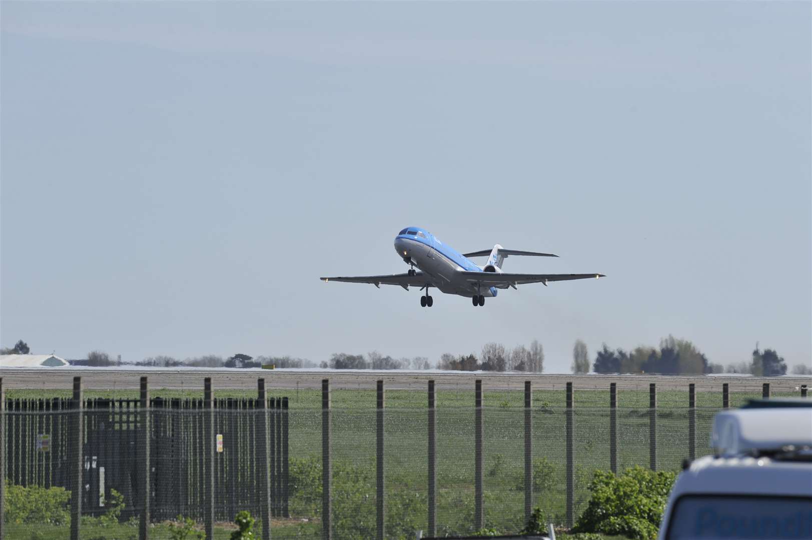 The last flight from Manston taking off in April 2014