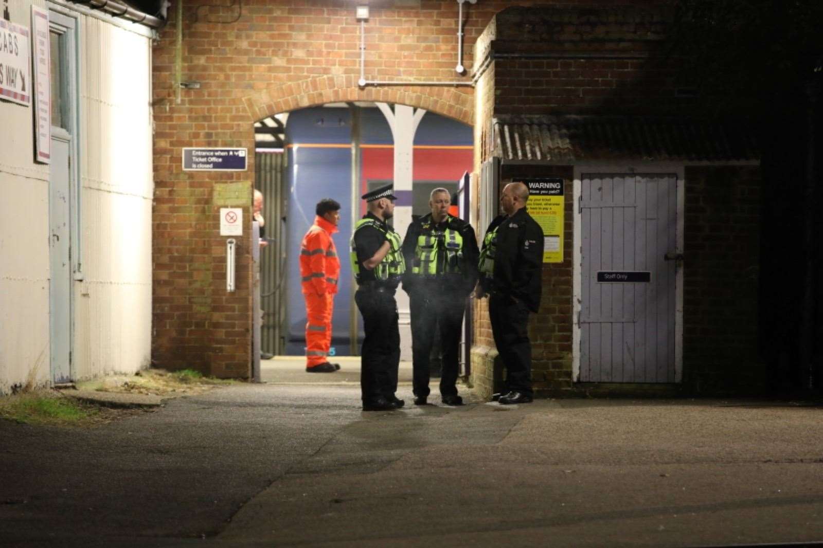 Emergency services at Herne Bay station on Wednesday night. Picture: UKNIP