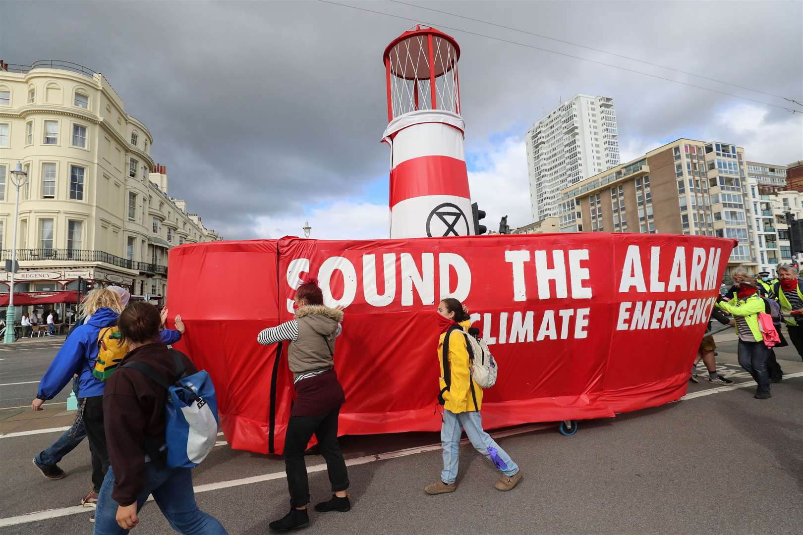 Activists from Extinction Rebellion in Brighton (Gareth Fuller/PA)