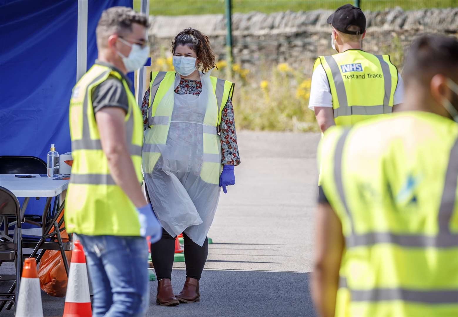 A Covid-19 testing centre at Mixenden Activity Centre in Calderdale, one of the areas where new measures have been implemented to prevent the spread of coronavirus (Danny Lawson/PA)