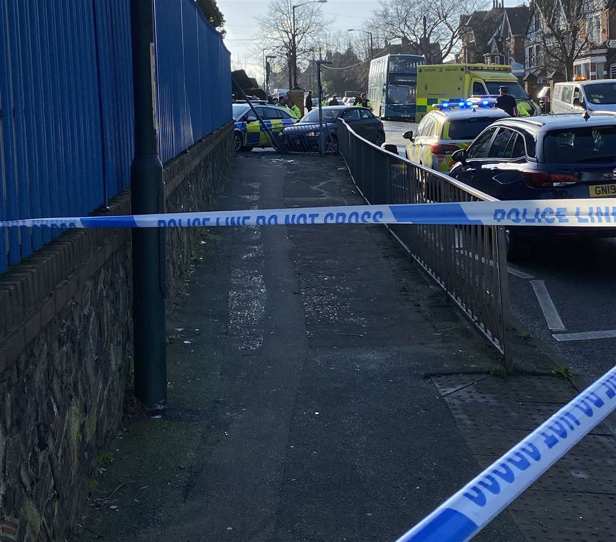 The scene of the crash in Maidstone Road, Chatham