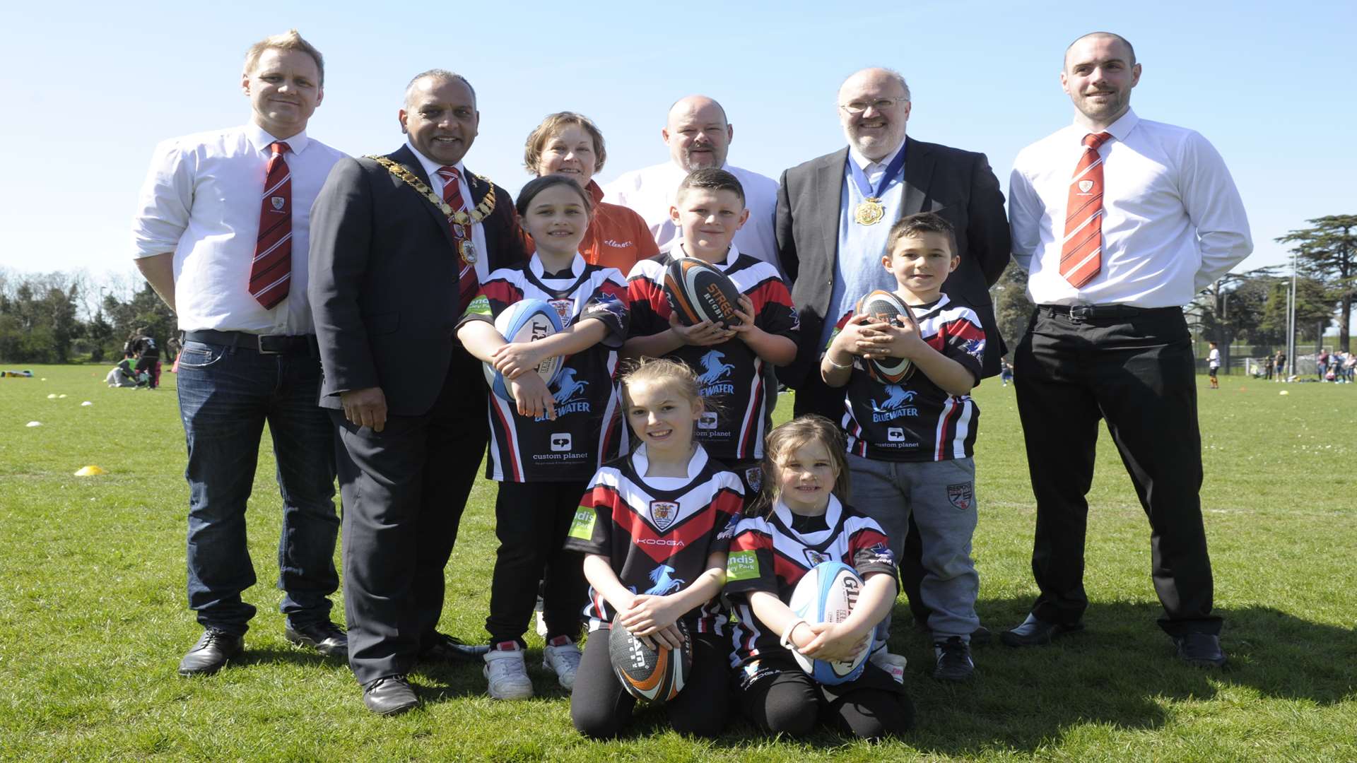 Club organisers with council leader Cllr Jeremy Kite and town mayor Cllr Avtar Sandhu