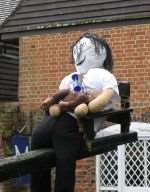 An effigy was placed on the ancient ducking stool, ready for a dip