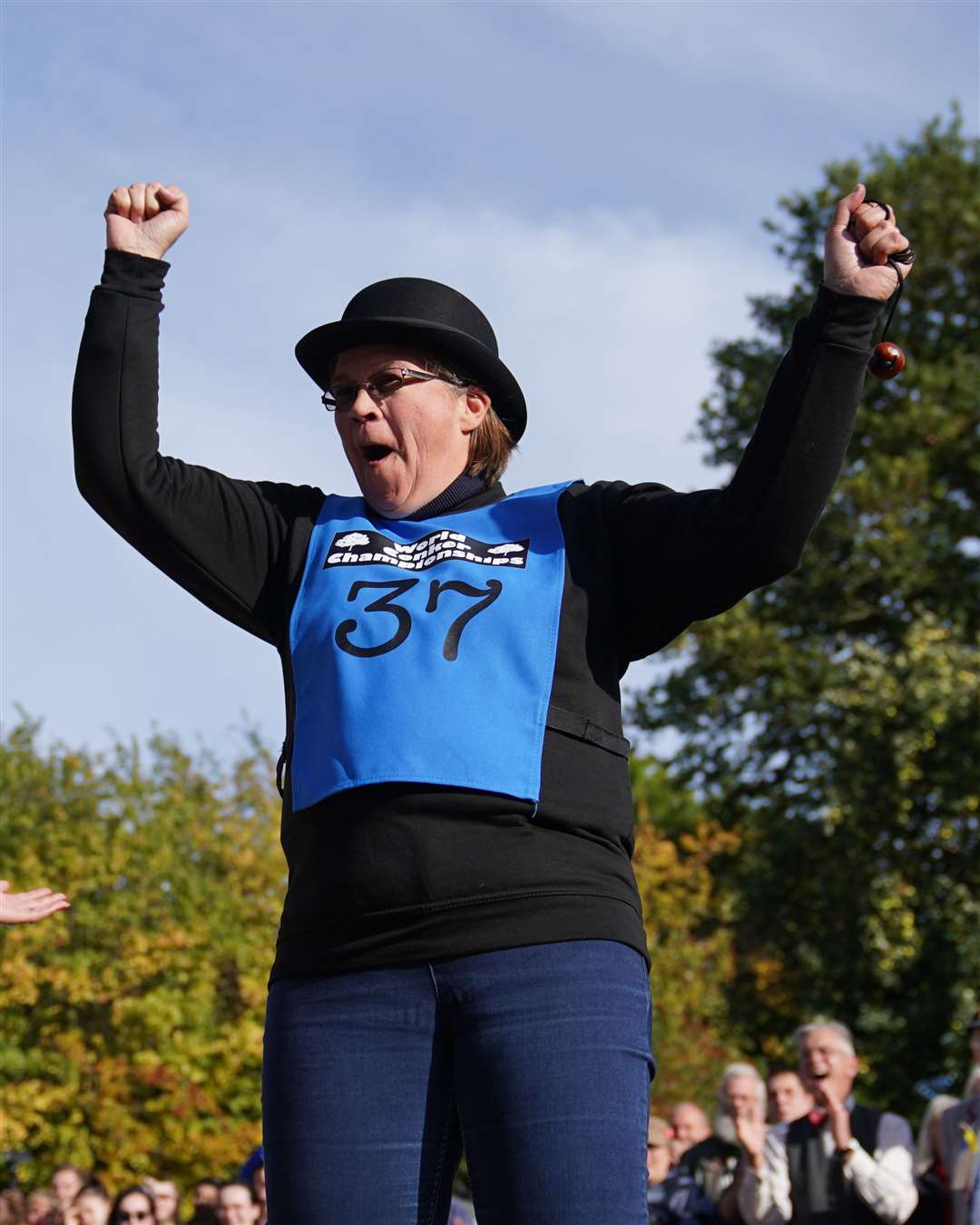 Fee Aylmore celebrates becoming women’s champion (Joe Giddens/PA)