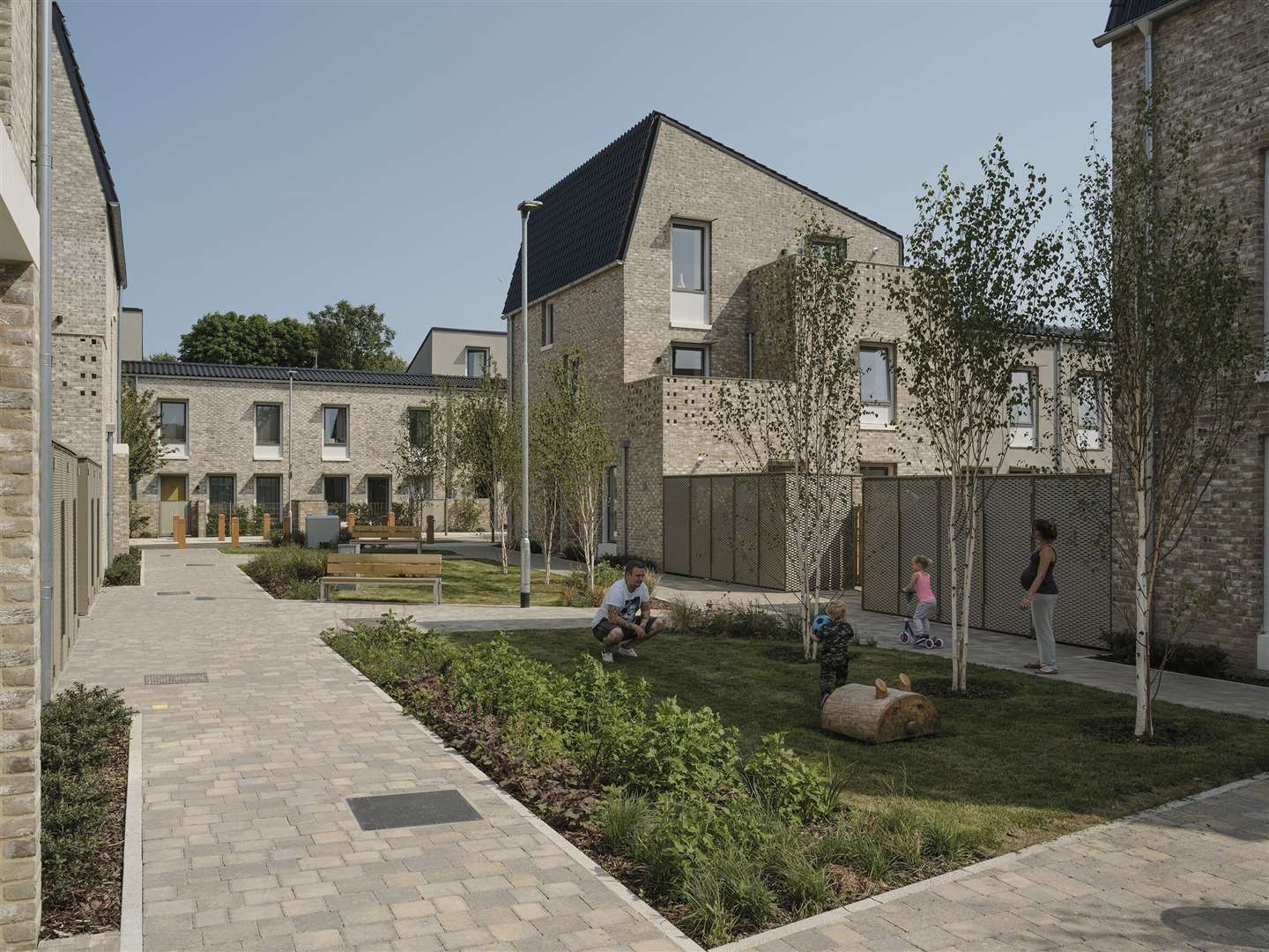 Goldsmith Street is designed with plenty of communal areas, aimed at bolstering a community spirit among residents. Picture: Mikhail Riches / Tim Crocker © 2019