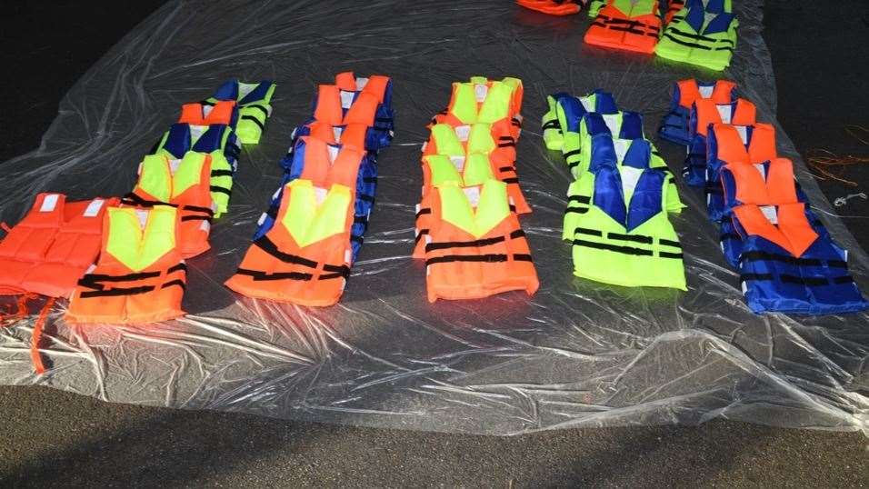 Some of the lifejackets were in children’s sizes (National Crime Agency/PA)